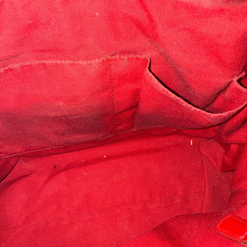 Elegant Coach Red Leather Shoulder Bag Purse - Picture 7 of 9